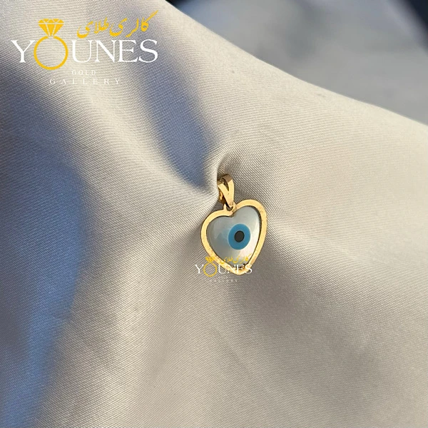 آویز سواروسکی قلب چشم نظر طلا